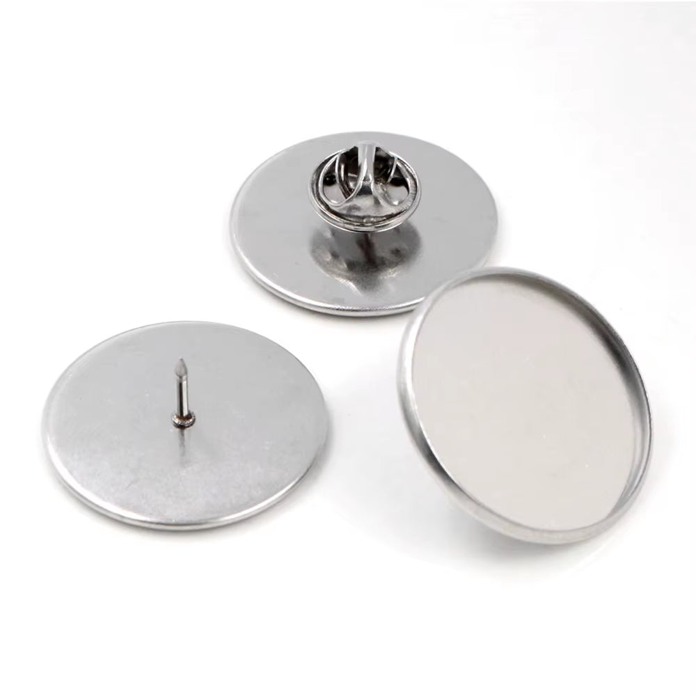 10Pcs/ Lot 6/8/10/12/14/16/18/20/25Mm Stainless Steel Material Brooch Style Cabochon Base Cufflink Spacer Settings Tie Tack Pins