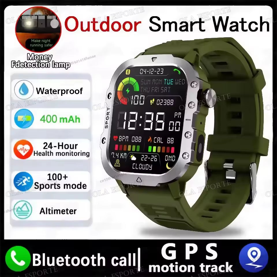 2025 New Smartwatch Men for Women Militray Outdoor GPS Track Sport Watches Heart Rate Sleep Waterproof Smart Watch IOS Android