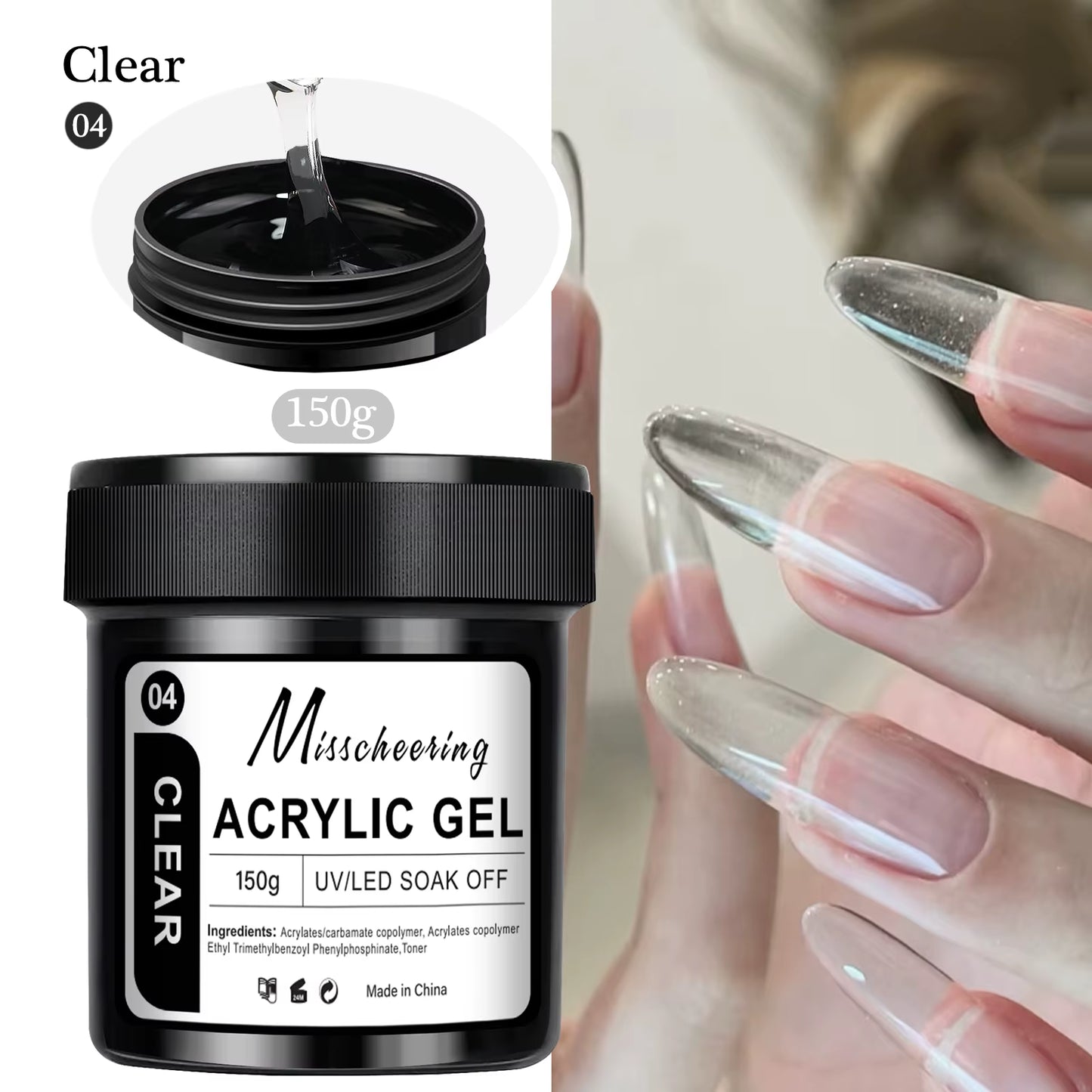 150G Large Capacity Nail Extension Gel Acrylic Semi-Permanent UV/LED Gel Varnish Suitable for DIY Design Nail Art Extension Tool