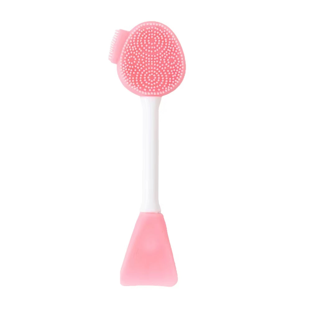 Facial Cleaning Silicone Brush Facial Mask Applicator Skincare Accessories Silicone Body Scrubbers 2In1 Spa Facial Wash Brushes
