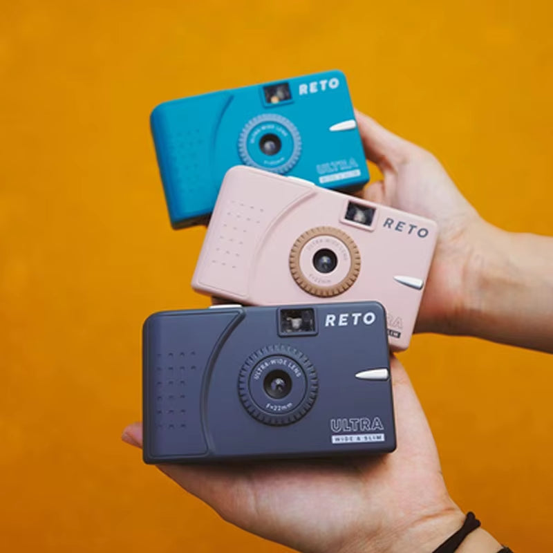 RETO PANO Ultra Film Camera with Flash Full Width Frame Reusable Film Camera - 22Mm Wide Lens 135 Film Camera with Flash