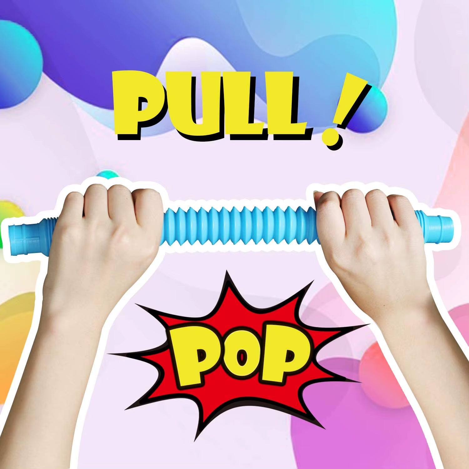 4 Pack Pop Tube Sensory Fidget Toy 4Pcs Random Colorful Heavy-Duty for Construction Educational Toys for Stress Autism ADHD