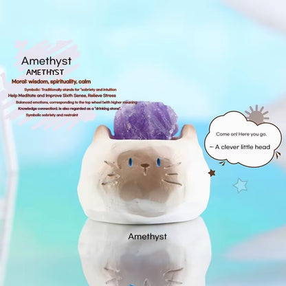 PAL Cat Crystal Blind Box Mini Original Stone Cartoon Figure Cute Office Desktop Car Decor Good Luck Gift for Cat Lovers Toys