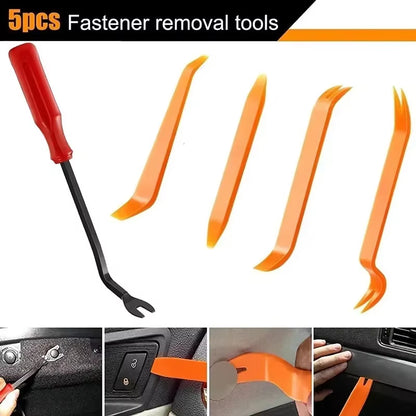 Universal Car Door Trim Clip Removal Tool Kit for BMW Toyota Hyundai Benz Tesla - Auto Panel Pry Repair Fastener Set