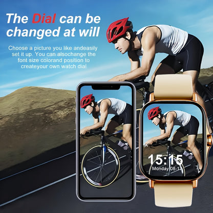New Multi-functional Smartwatch, 1.83-inch Full Touch Screen, Built-in Microphone And Speaker HD Call, Music Playback, Multi-sport Mode Sports Watch, Step Counting Sleep Monitoring, Suitable for iPhone/Android Phones, Suitabl Beauty World Shop