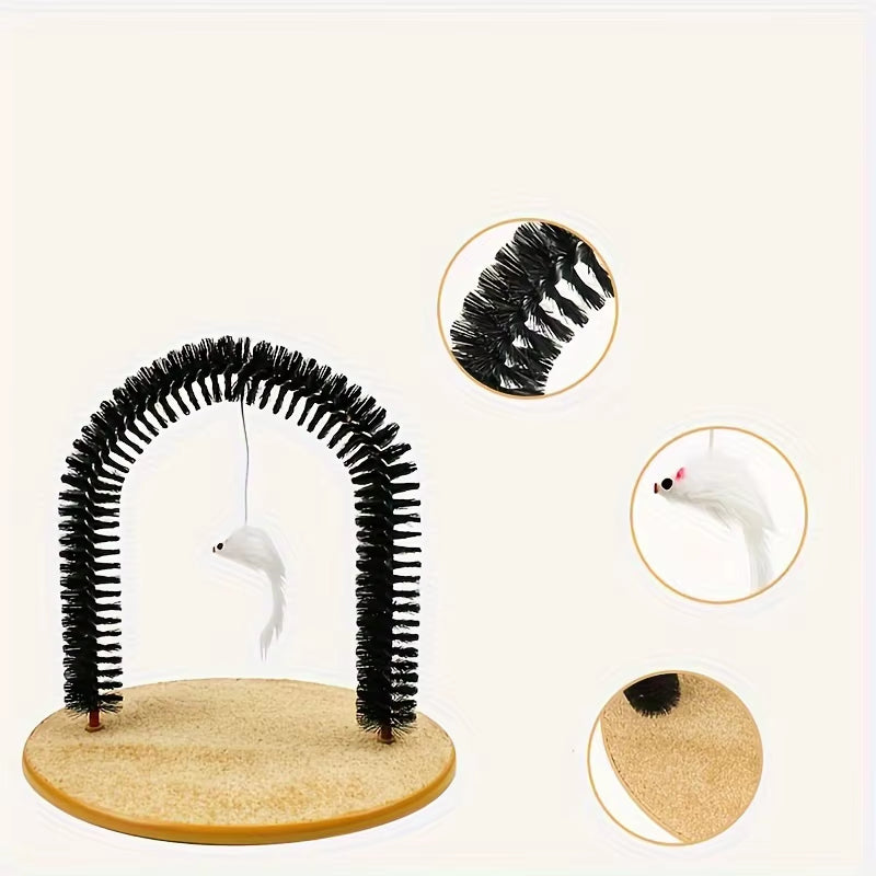 1Pc Cat Grooming Massage Brush - Multi-Functional Cat Comb Pet Toy for Cat Self-Grooming, Interactive Cat Playtime Supplies