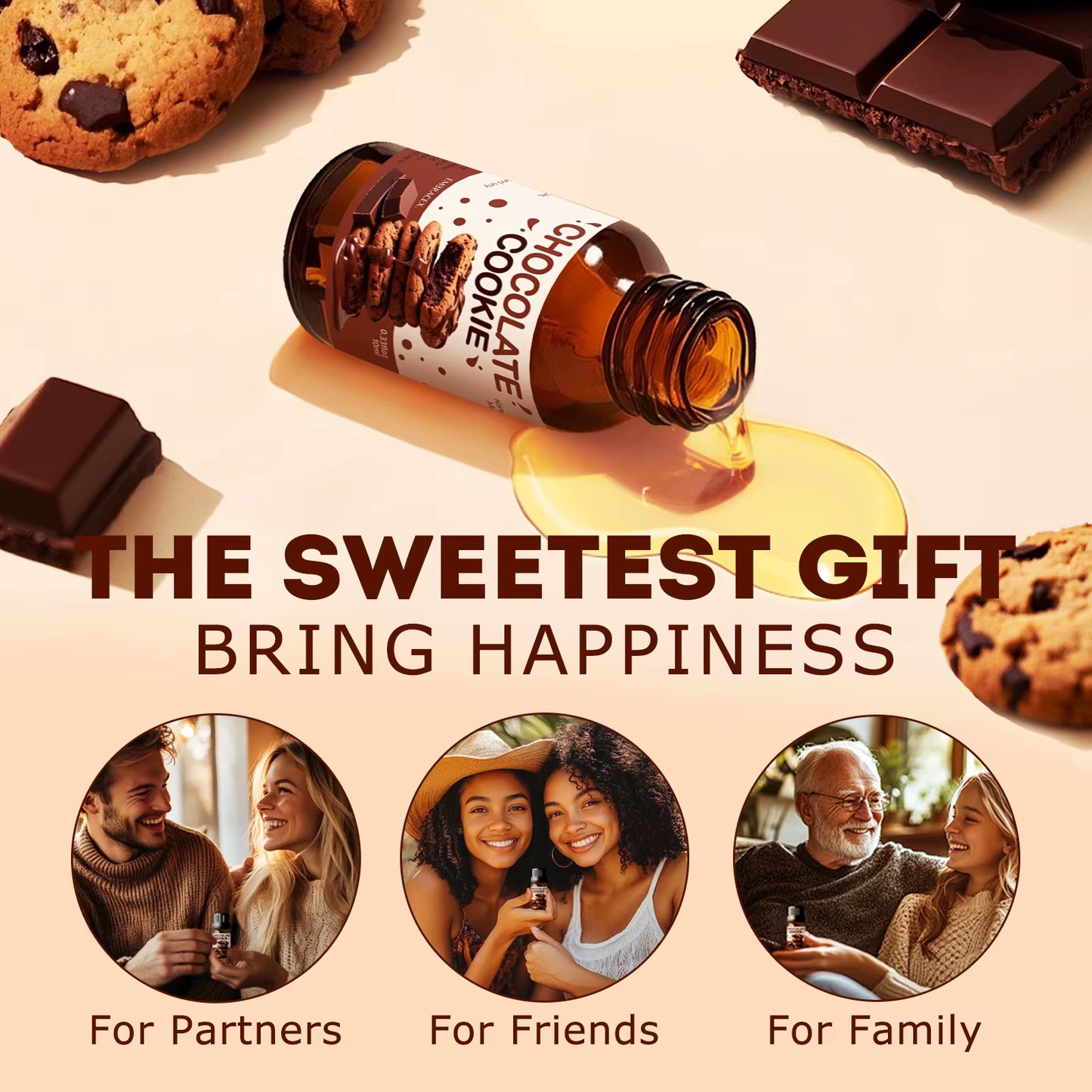 10Ml Chocolate Cookie Fragrance Perfume Essential Oils Refreshing Car Aromatherapy Parfum for Aroma Diffusers Perfume Oil Gift