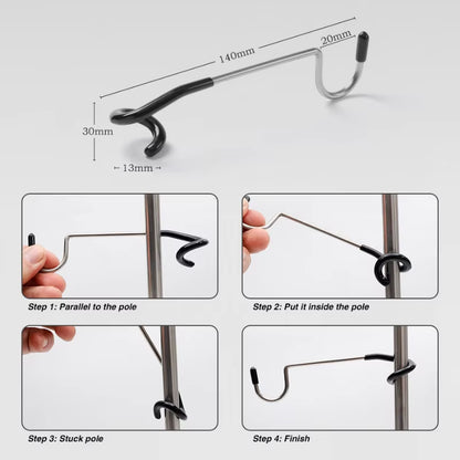 Stainless Steel Light Stand Holder Hooks Portable Tent Pole Lamp Hanger Hunting Fishing Lantern Hanger Outdoor Camping Tools