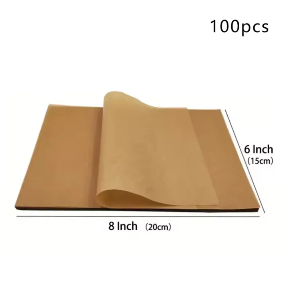 100Pcs Parchment Paper Baking Sheets Non-Stick Precut Baking Parchment Baking Paper Will Not Curl Burn Wax Paper Beauty World Shop