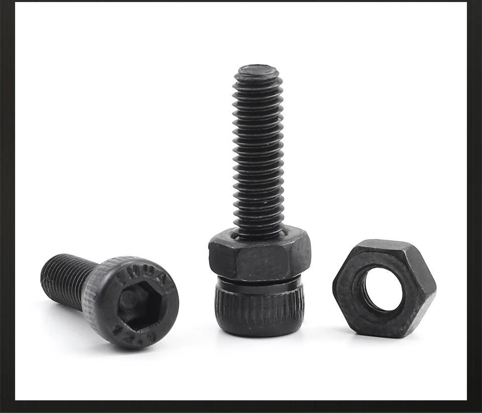 JUIDINTO 1-50pcs Hex Socket Head Cap Screw 12.9 Carbon steel Allen Screw M2 M2.5 M3 M4 M5 M6 M8 M10 Hex Cap Screw Bolt for MTB Beauty World Shop