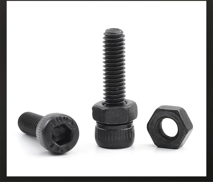 JUIDINTO 1-50pcs Hex Socket Head Cap Screw 12.9 Carbon steel Allen Screw M2 M2.5 M3 M4 M5 M6 M8 M10 Hex Cap Screw Bolt for MTB Beauty World Shop