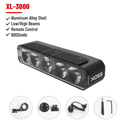 XOSS 200-3000 Lm Bike Light XL1200 Headlight Waterproof Rechargeable Front Lamp Bicycle Light Aluminum Ultralight Flashlight Beauty World Shop