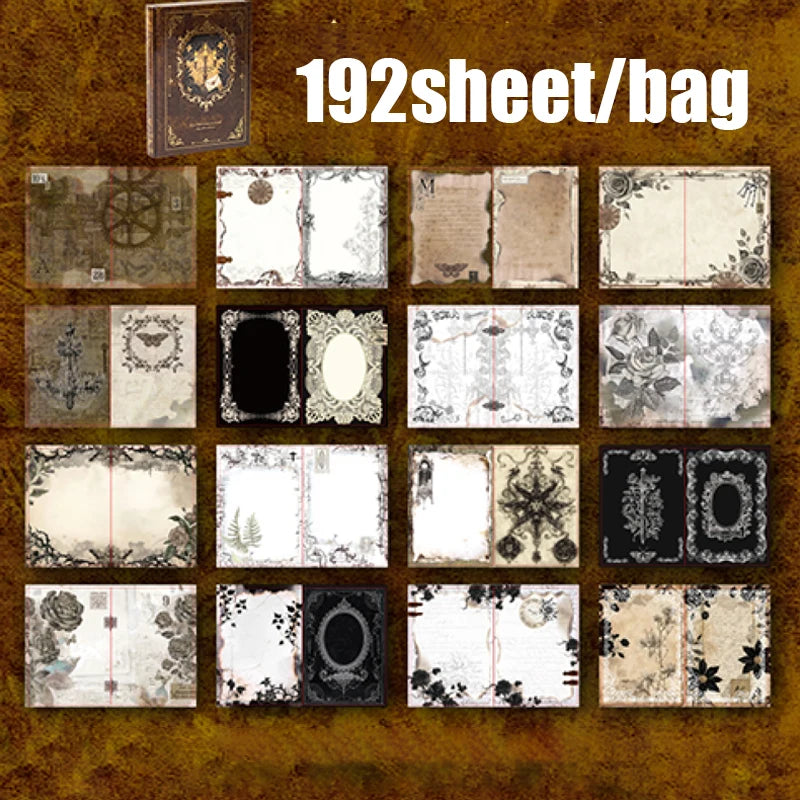 Mr.Paper 192pcs Vintage Style Notebook Set, Gold Foil Writing Pad for Journaling Note Taking, Retro Stationery Paper Sheets Beauty World Shop