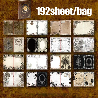 Mr.Paper 192pcs Vintage Style Notebook Set, Gold Foil Writing Pad for Journaling Note Taking, Retro Stationery Paper Sheets Beauty World Shop