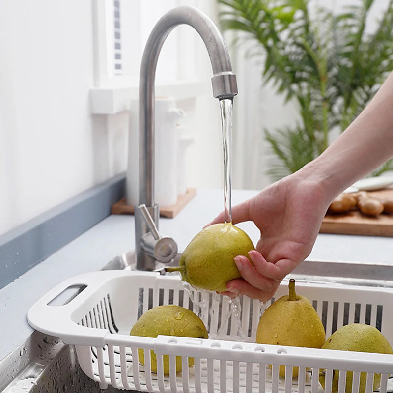 Kitchen Storage Rack Soap Sponge Rack Adjustable Vegetable Drain Basket Sink Rack Retractable Multifunctional Kitchen Tools Beauty World Shop
