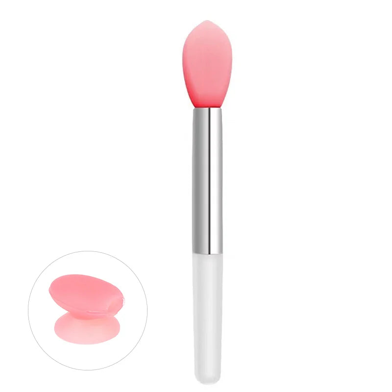 1PC Silicone Lip Balms Lip Mask Brush with Sucker Dust Cover Lipstick Cosmetic Makeup Brushes Lipstick Brush Storage Box Beauty World Shop