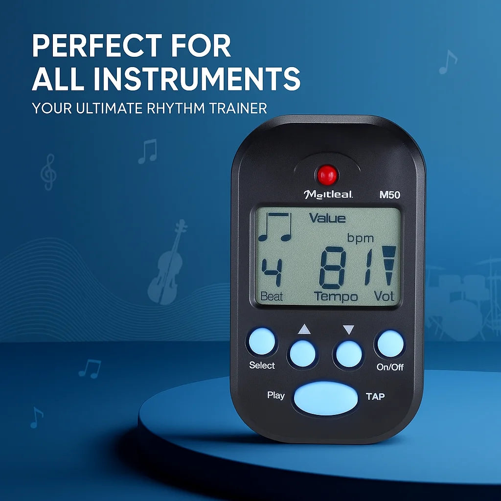 M50 Professional LCD Digital Metronome for Guitar Violin Bass - Rhythm Metronome for Stringed Instrument Players Beauty World Shop
