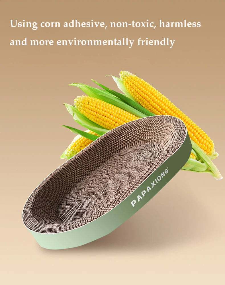 Cat Scrapers Toys for cats Round Oval Cat Scratcher Cat Bed Cat Scratching post Thickening Durable Corn Glue Decal Cardboard Beauty World Shop