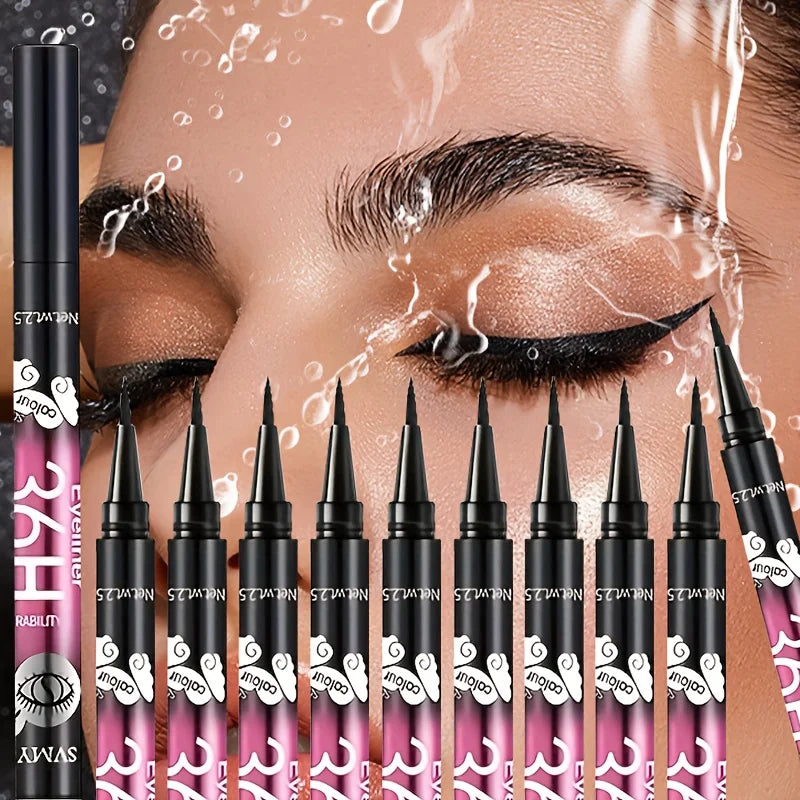 5/10pcs Black waterproof and sweat-proof eyeliner pencil set, long-lasting and non-smudging beginners perfect gift for beginners Beauty Trend Shop