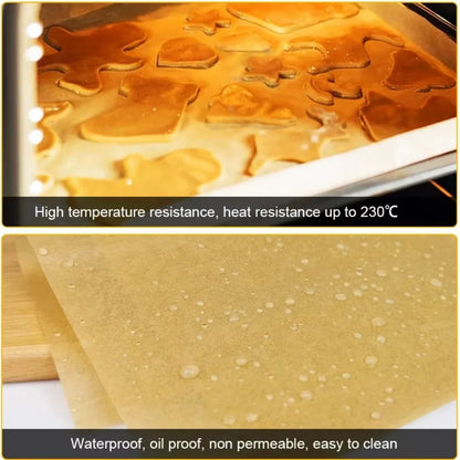 100Pcs Parchment Paper Baking Sheets Non-Stick Precut Baking Parchment Baking Paper Will Not Curl Burn Wax Paper Beauty World Shop