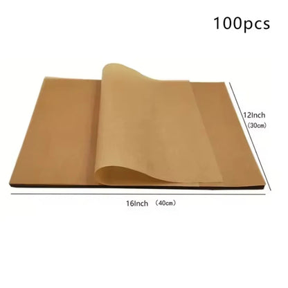 100Pcs Parchment Paper Baking Sheets Non-Stick Precut Baking Parchment Baking Paper Will Not Curl Burn Wax Paper Beauty World Shop