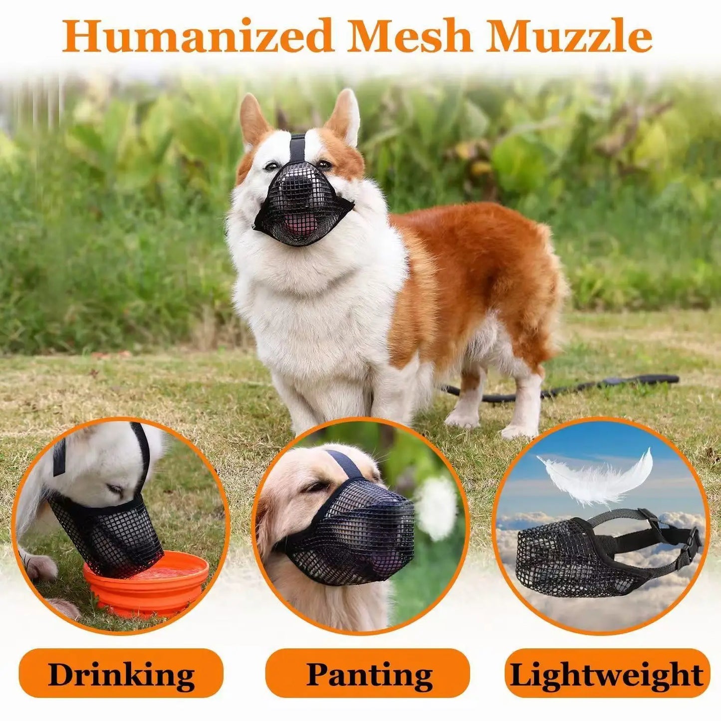 2026 NEW Dog Mouth Cover Mesh Large Dog Breathable Mesh Anti-eating Barking Golden Retriever Mouth Cage Bite-proof Pet Mask Beauty World Shop