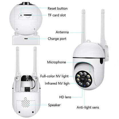 8MP Wifi IP Wireless Security Surveillance PTZ Camera 4X Zoom Cameras Tracking Two-way Audio HD Night Color Cam Beauty World Shop
