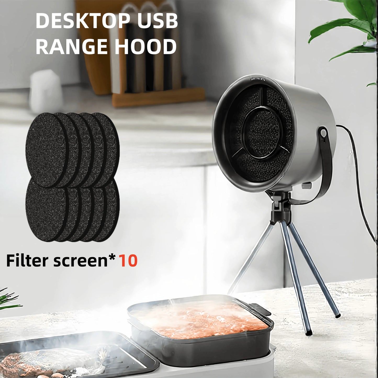 New USB Desktop Range Hoods Portable USB Powered Exhaust Fan Small Kitchen Hood Extractor Barbecue Large Suction Cooker Hood Beauty World Shop