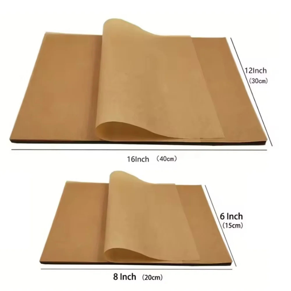 100Pcs Parchment Paper Baking Sheets Non-Stick Precut Baking Parchment Baking Paper Will Not Curl Burn Wax Paper Beauty World Shop