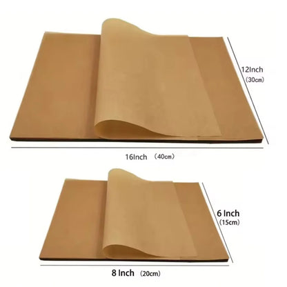 100Pcs Parchment Paper Baking Sheets Non-Stick Precut Baking Parchment Baking Paper Will Not Curl Burn Wax Paper Beauty World Shop