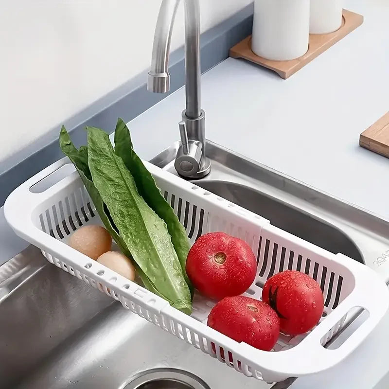 Kitchen Storage Rack Soap Sponge Rack Adjustable Vegetable Drain Basket Sink Rack Retractable Multifunctional Kitchen Tools Beauty World Shop
