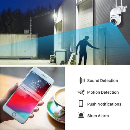 8MP Wifi IP Wireless Security Surveillance PTZ Camera 4X Zoom Cameras Tracking Two-way Audio HD Night Color Cam Beauty World Shop
