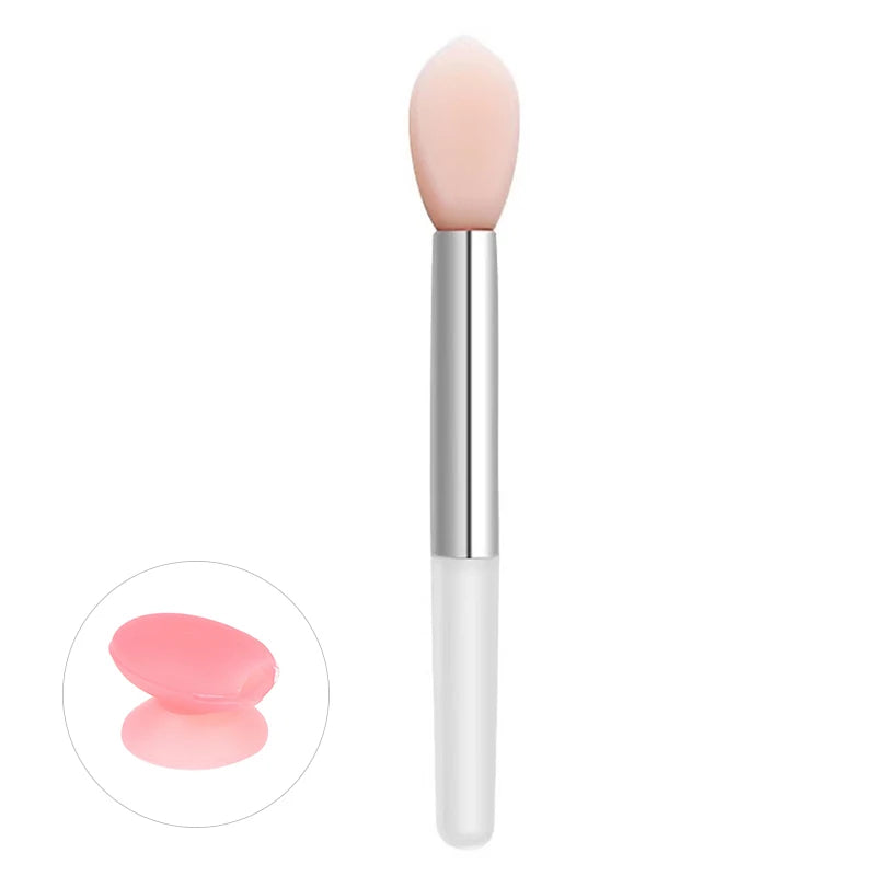 1PC Silicone Lip Balms Lip Mask Brush with Sucker Dust Cover Lipstick Cosmetic Makeup Brushes Lipstick Brush Storage Box Beauty World Shop