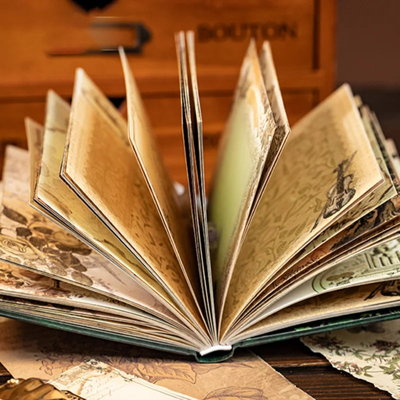 Mr.Paper 192pcs Vintage Style Notebook Set, Gold Foil Writing Pad for Journaling Note Taking, Retro Stationery Paper Sheets Beauty World Shop