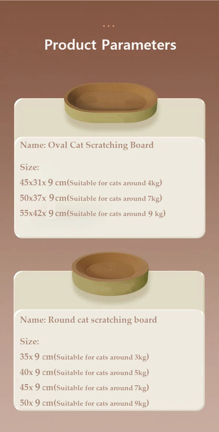 Cat Scrapers Toys for cats Round Oval Cat Scratcher Cat Bed Cat Scratching post Thickening Durable Corn Glue Decal Cardboard Beauty World Shop
