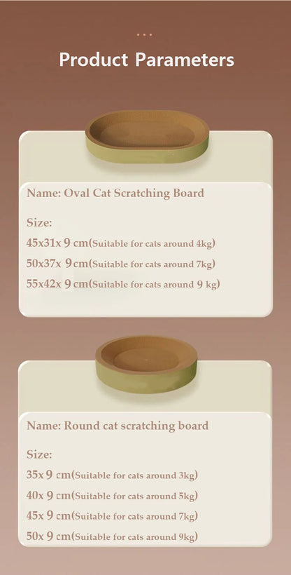 Cat Scrapers Toys for cats Round Oval Cat Scratcher Cat Bed Cat Scratching post Thickening Durable Corn Glue Decal Cardboard Beauty World Shop