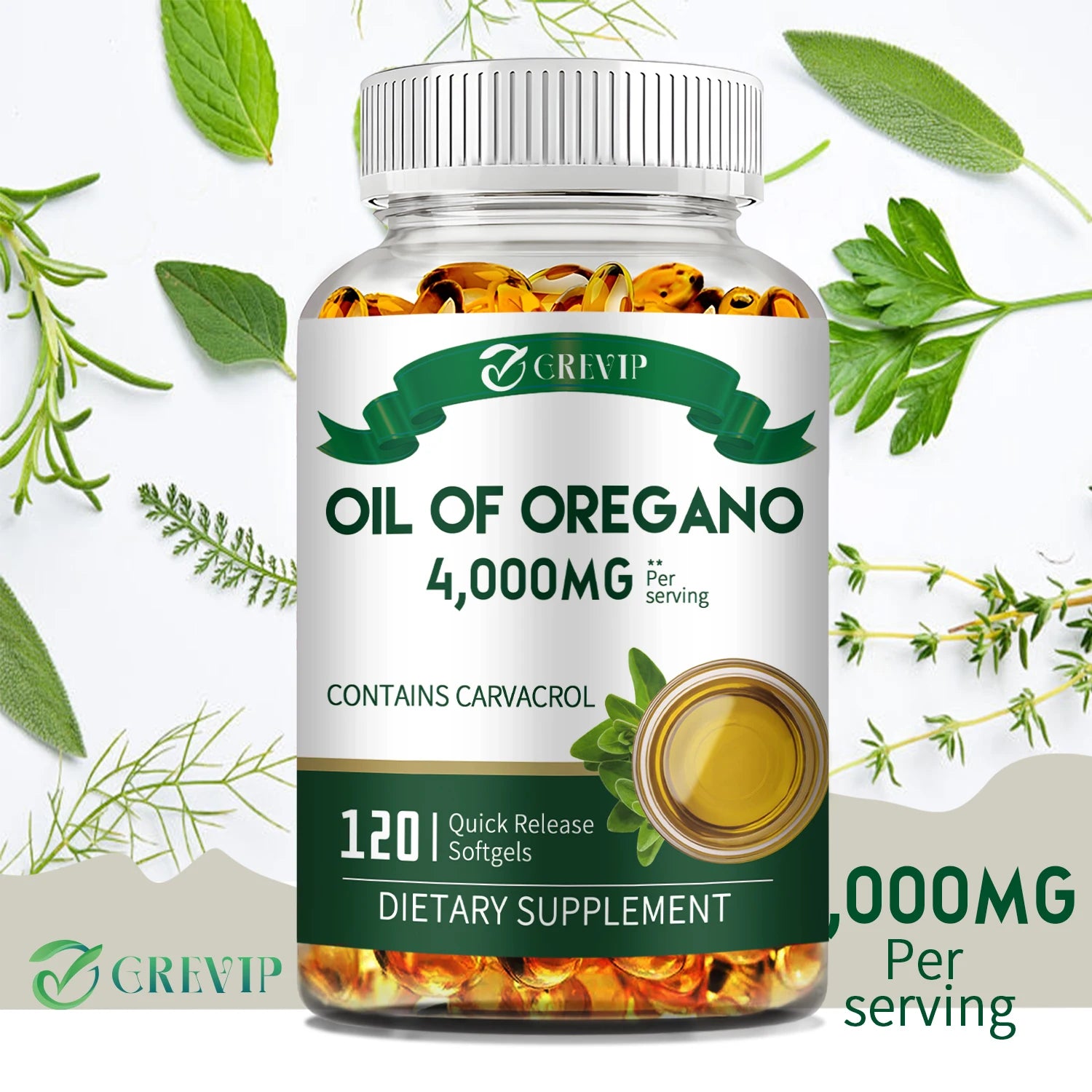 Oil of Oregano - for Digestion, Heart Health, Detoxification and Immune Support - 120 Capsules Beauty World Shop