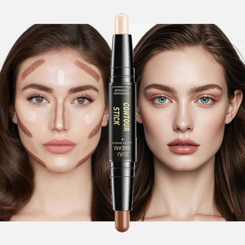 Dual-ended contour stick, facial foundation, concealer, long-lasting dark circles, correcting contour concealer, makeup Beauty World Shop