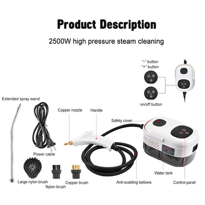 2500W High Pressure High Temperature Household Intelligent Steam Cleaner Air Conditioner Kitchen Car Steam Cleaner 220V/110V Beauty World Shop