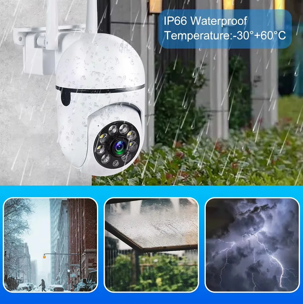 8MP Wifi IP Wireless Security Surveillance PTZ Camera 4X Zoom Cameras Tracking Two-way Audio HD Night Color Cam Beauty World Shop