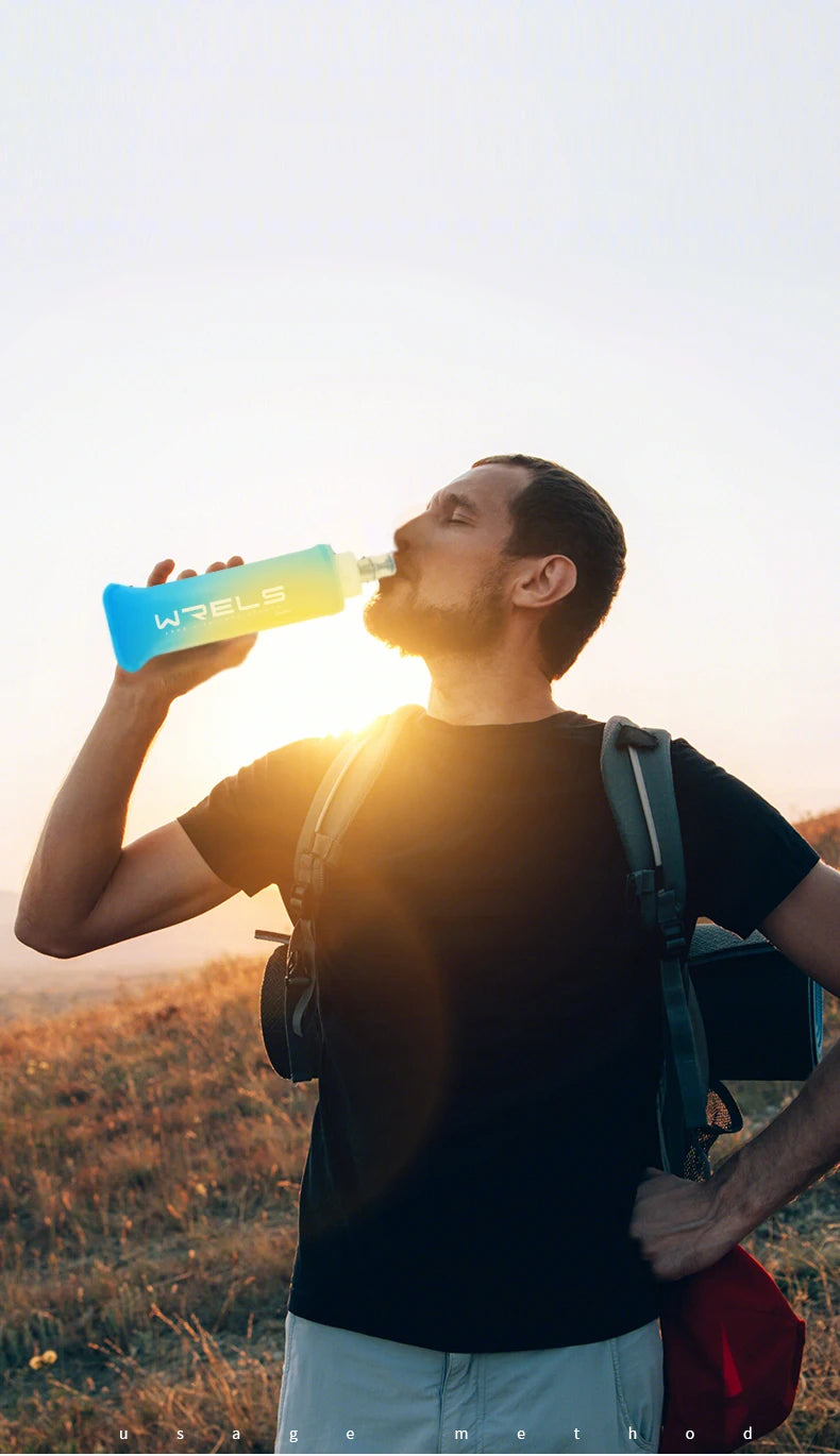 WRELS Folding Water Bottle TPU BPA-Free Collapsible Soft Flask Outdoor Sport Hiking Camping Running Portable Soft Water Bottle Beauty World Shop