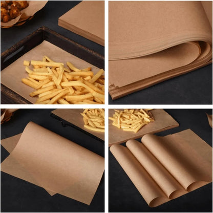 100Pcs Parchment Paper Baking Sheets Non-Stick Precut Baking Parchment Baking Paper Will Not Curl Burn Wax Paper Beauty World Shop