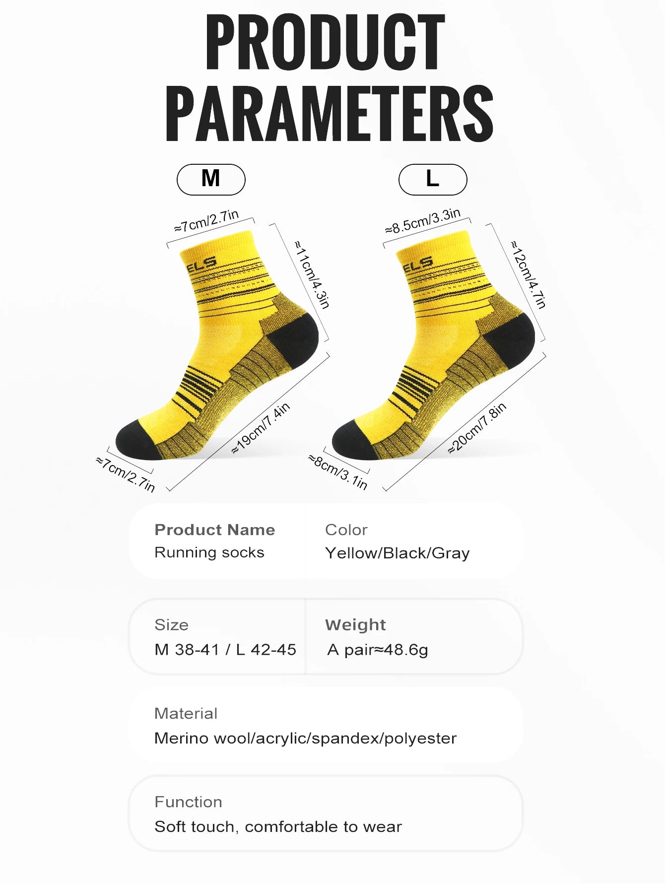 WRELS 1/3Pairs Merino Wool Running Socks Compression Support Thick Cushion Wool Socks For Running Hiking Moisture Wicking Socks Beauty World Shop