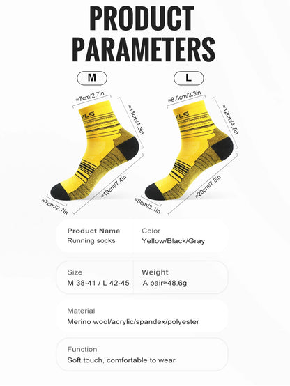 WRELS 1/3Pairs Merino Wool Running Socks Compression Support Thick Cushion Wool Socks For Running Hiking Moisture Wicking Socks Beauty World Shop