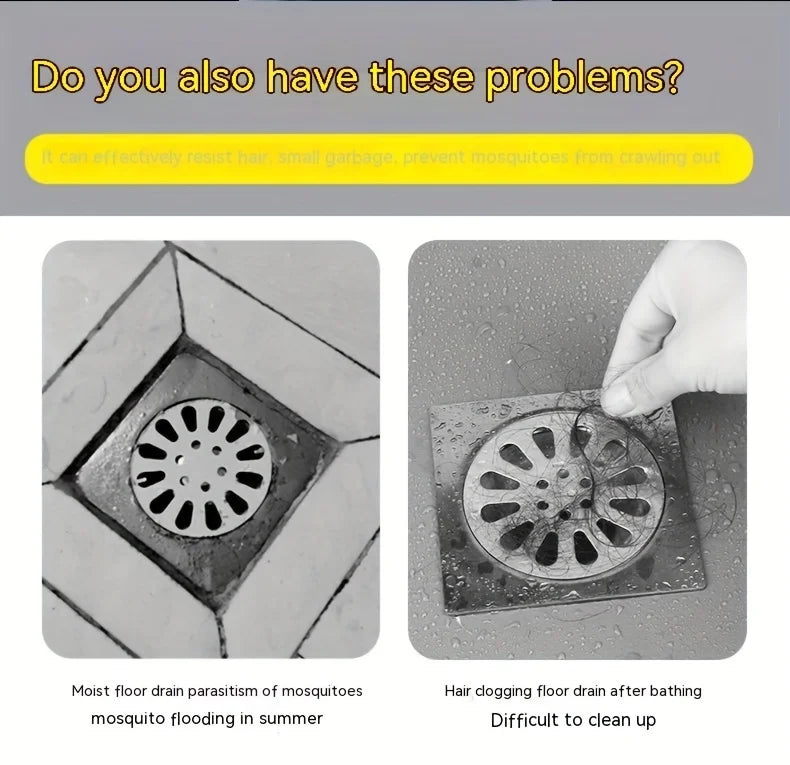 Floor Drain Sticker, Insect-proof Self-adhesive Bathroom Hair Filter Net, Sewer Filter, Kitchen Anti-blocking Mesh Net Beauty World Shop