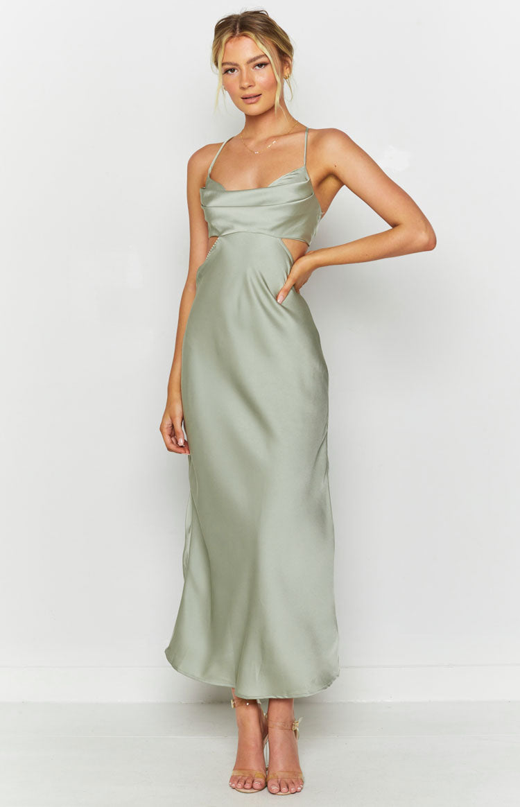 Taleah Cut Out Maxi Dress Sage BB Exclusive