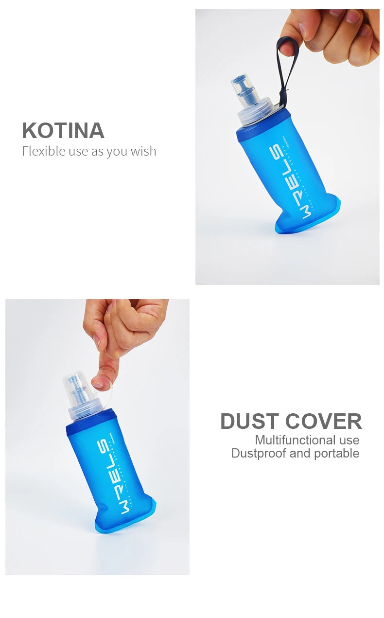 WRELS Folding Water Bottle TPU BPA-Free Collapsible Soft Flask Outdoor Sport Hiking Camping Running Portable Soft Water Bottle Beauty World Shop