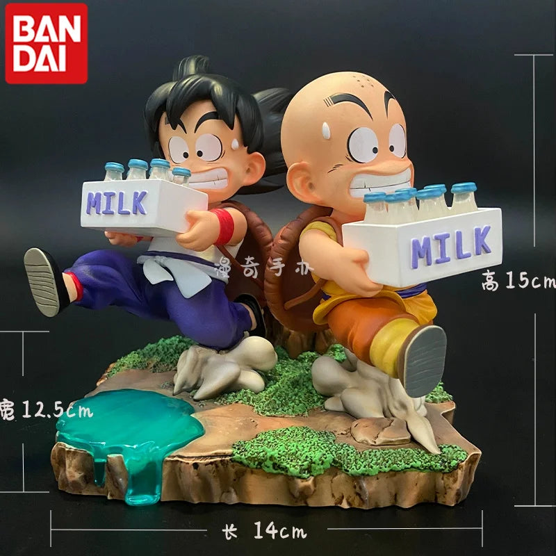 15CM Dragon Ball Anime Figure Son Goku and Krillin Milk Delivery Model Action Figures Periphery Doll PVC Model Gifts Toys Beauty World Shop