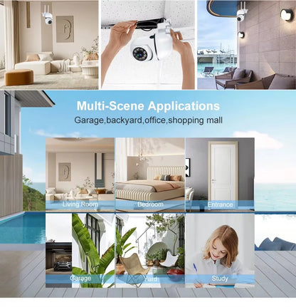 8MP Wifi IP Wireless Security Surveillance PTZ Camera 4X Zoom Cameras Tracking Two-way Audio HD Night Color Cam Beauty World Shop