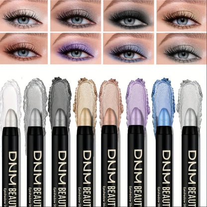 8-Piece Metallic Eyeshadow Stick Set -Champagne Glitter & HighlighterWaterproof Long-Lasting Eye Makeup In Brown, Coral, Blue, G Beauty Trend Shop
